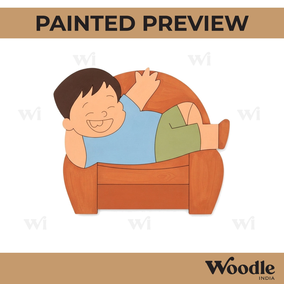 Boy On Sofa Pre Marked MDF Design 1