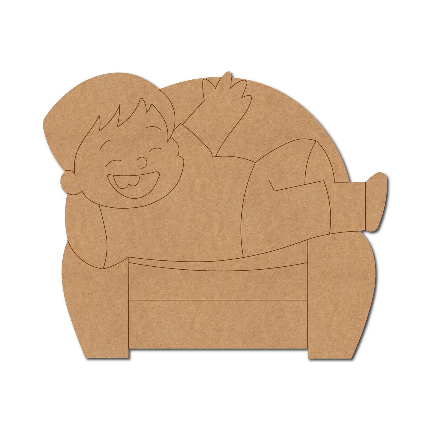 Boy On Sofa Pre Marked MDF Design 1