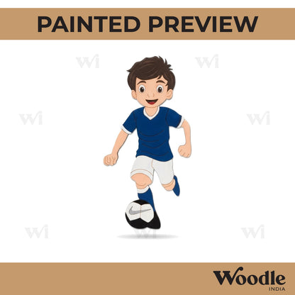 Boy Playing Football Pre Marked MDF Design 3