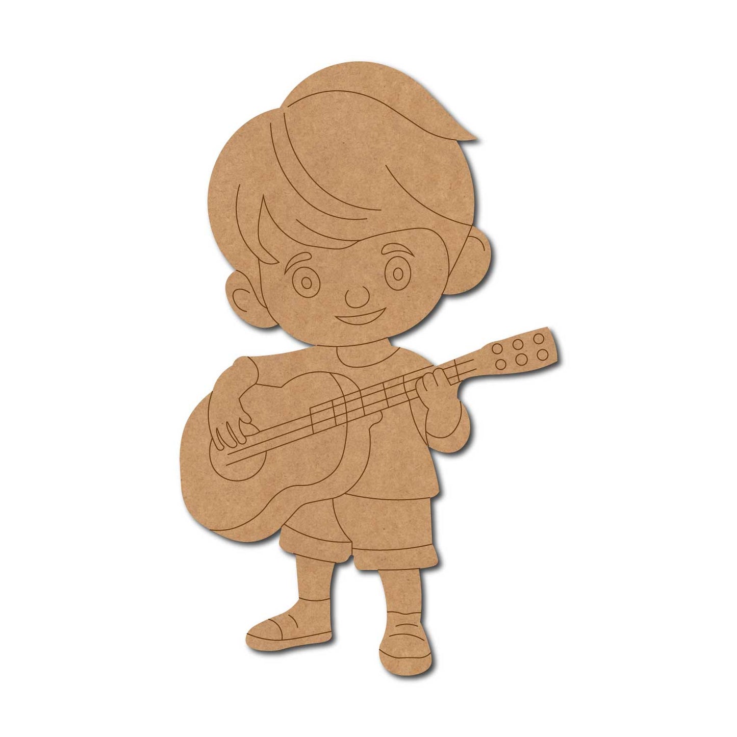 Boy Playing Guitar Pre Marked MDF Design 1