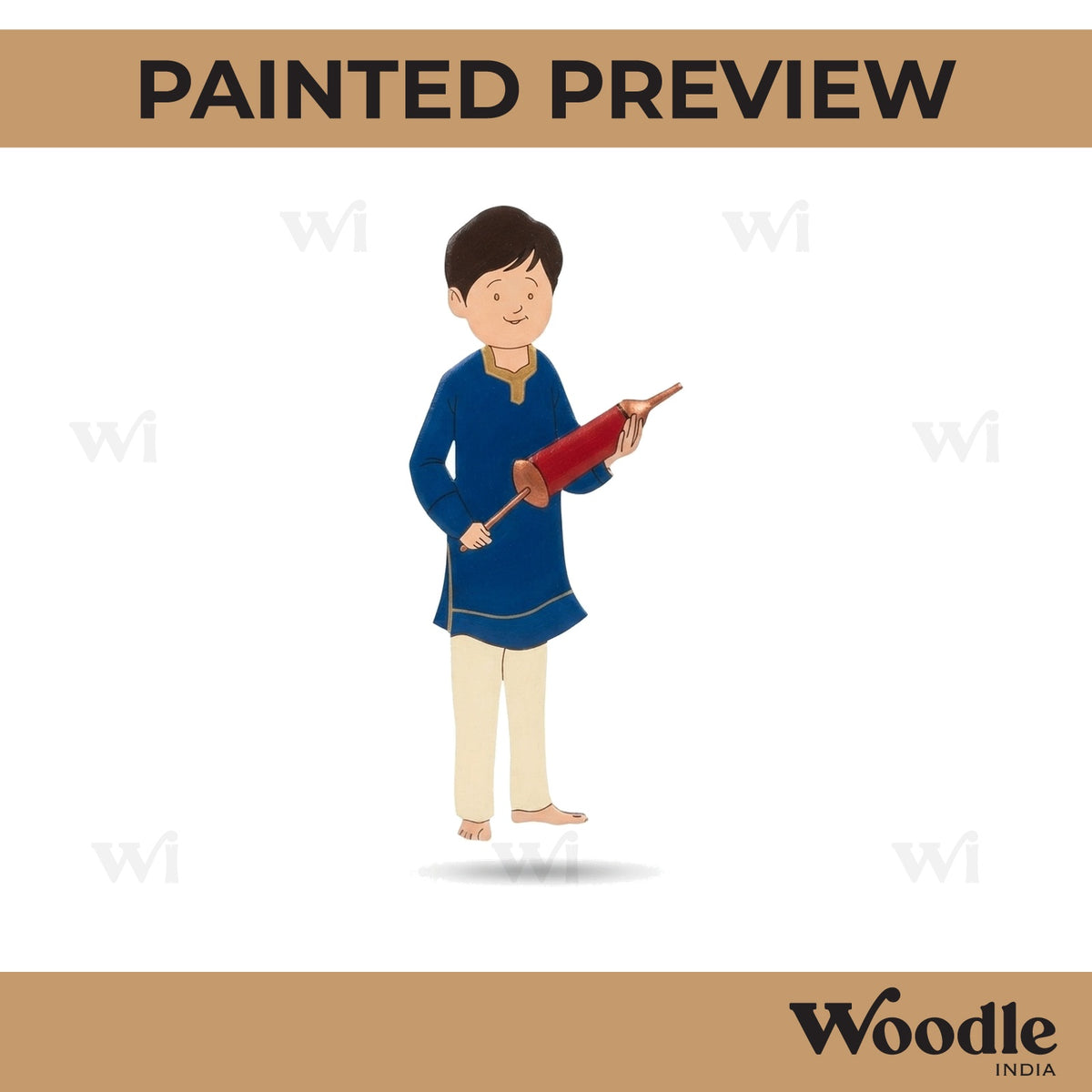 Boy Playing Holi Pre Marked MDF Design 1