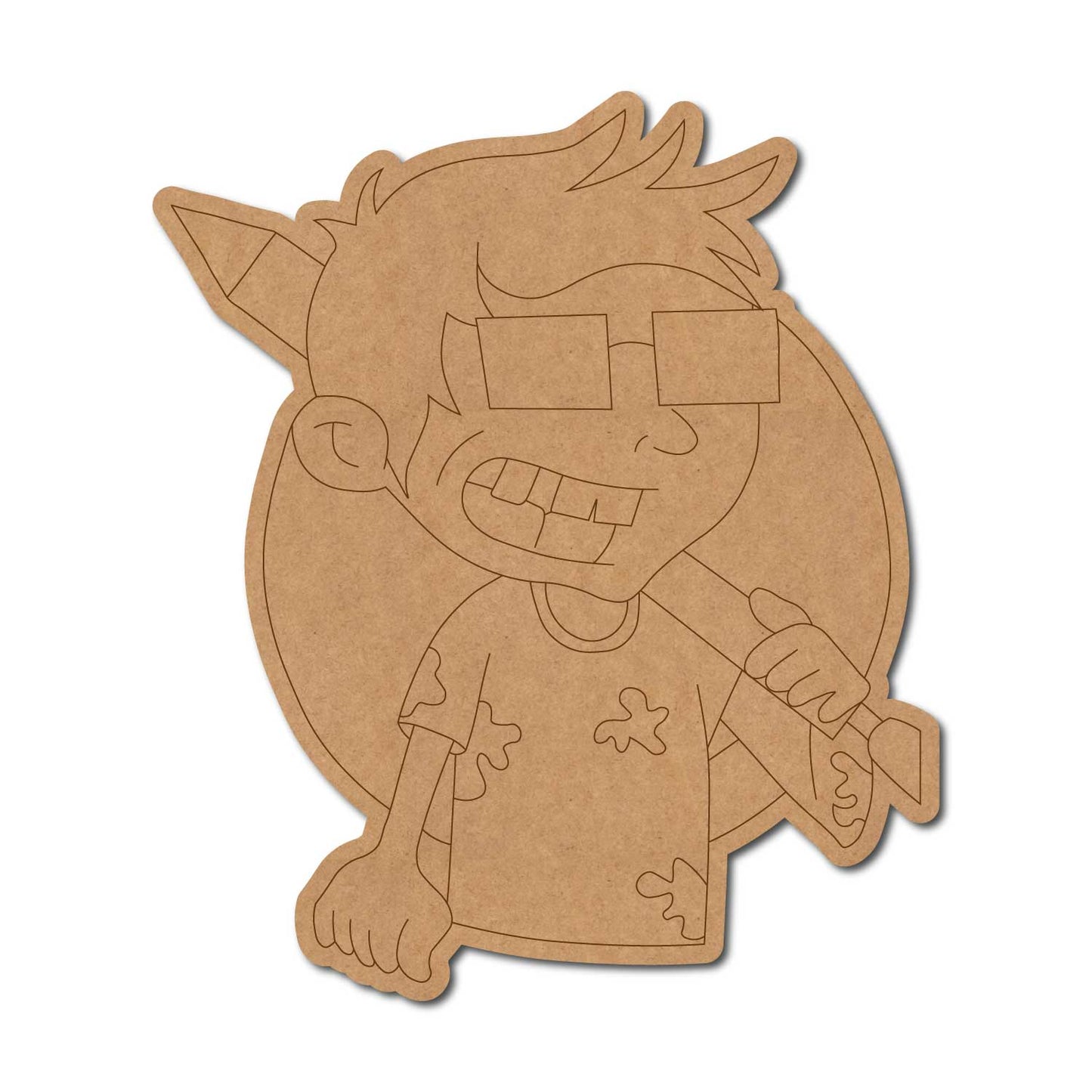 Boy Playing Holi Pre Marked MDF Design 3