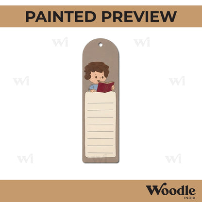 Boy Studying Bookmark Pre Marked MDF Design 1