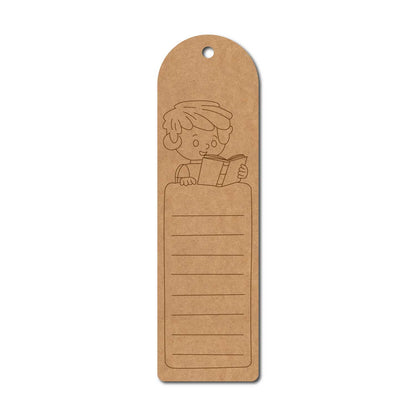 Boy Studying Bookmark Pre Marked MDF Design 1