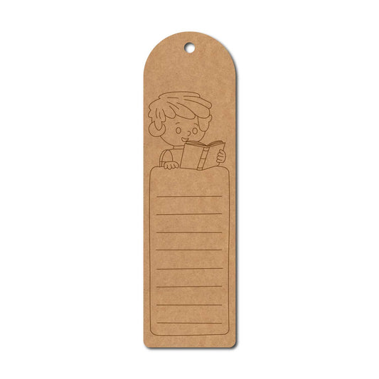 Boy Studying Bookmark Pre Marked MDF Design 1