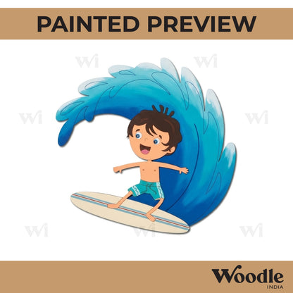 Boy Surfing Pre Marked MDF Design 1