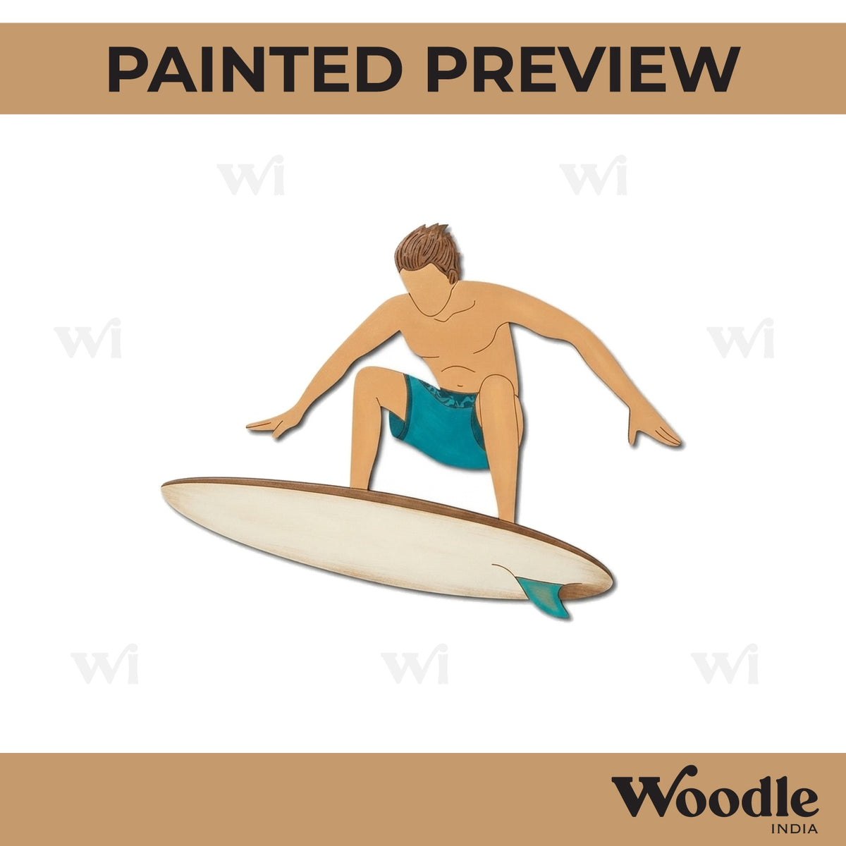 Boy Surfing Pre Marked MDF Design 2