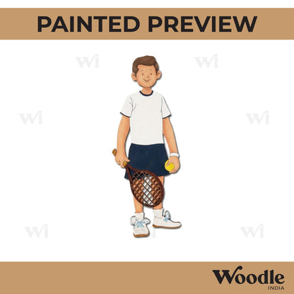 Boy Tennis Player Pre Marked MDF Design 1