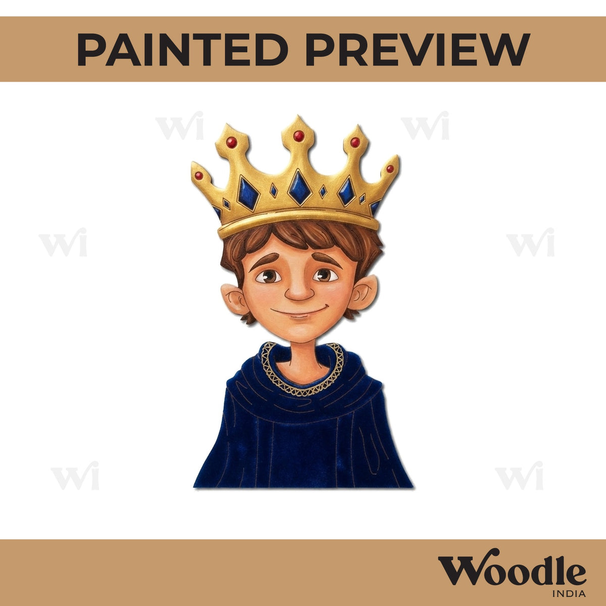 Boy Wearing Crown Pre Marked MDF Design 1