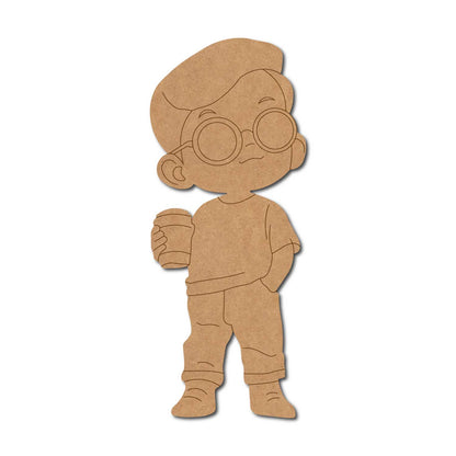 Boy With Coffee Pre Marked MDF Design 1