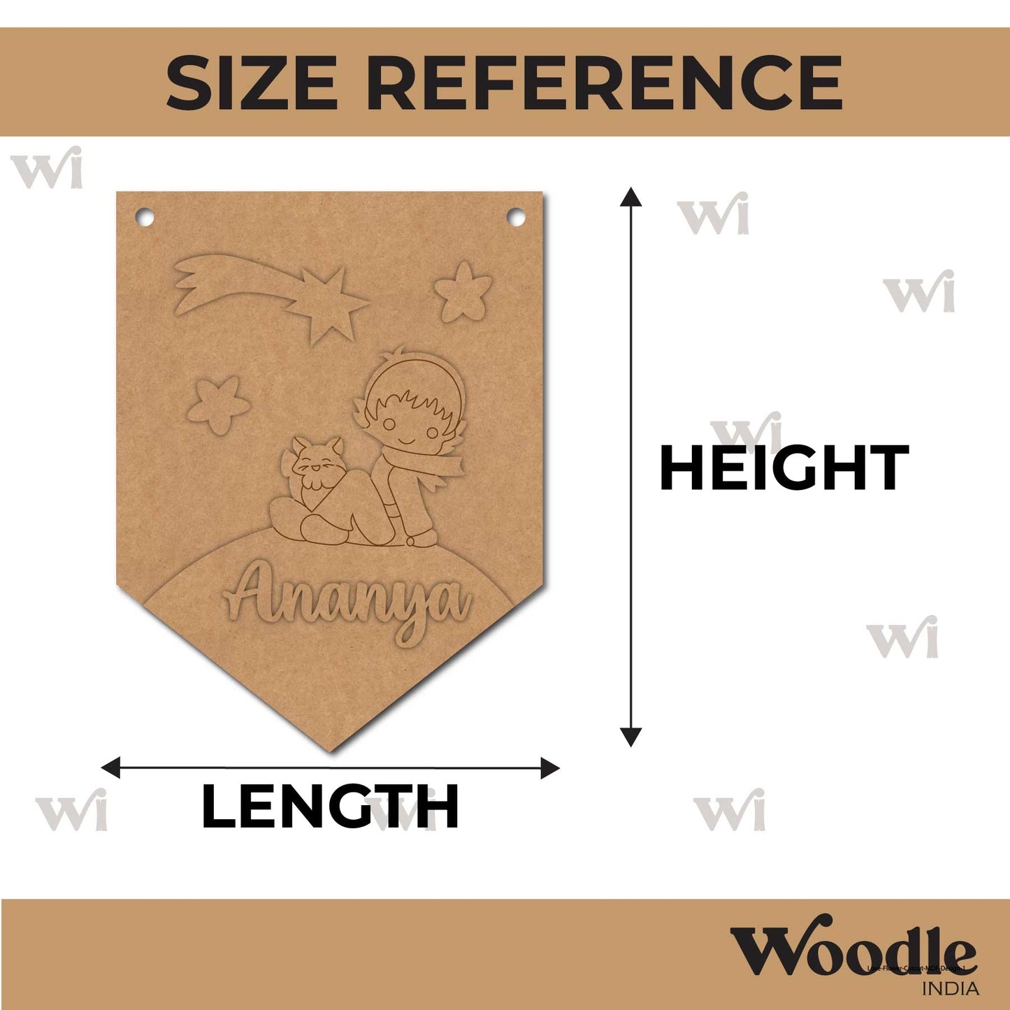 Boy With Dog Banner Nameplate Pre Marked MDF Design 1