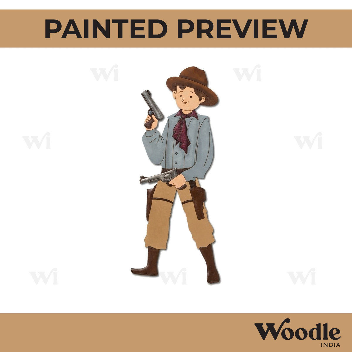 Boy With Guns Pre Marked MDF Design 1