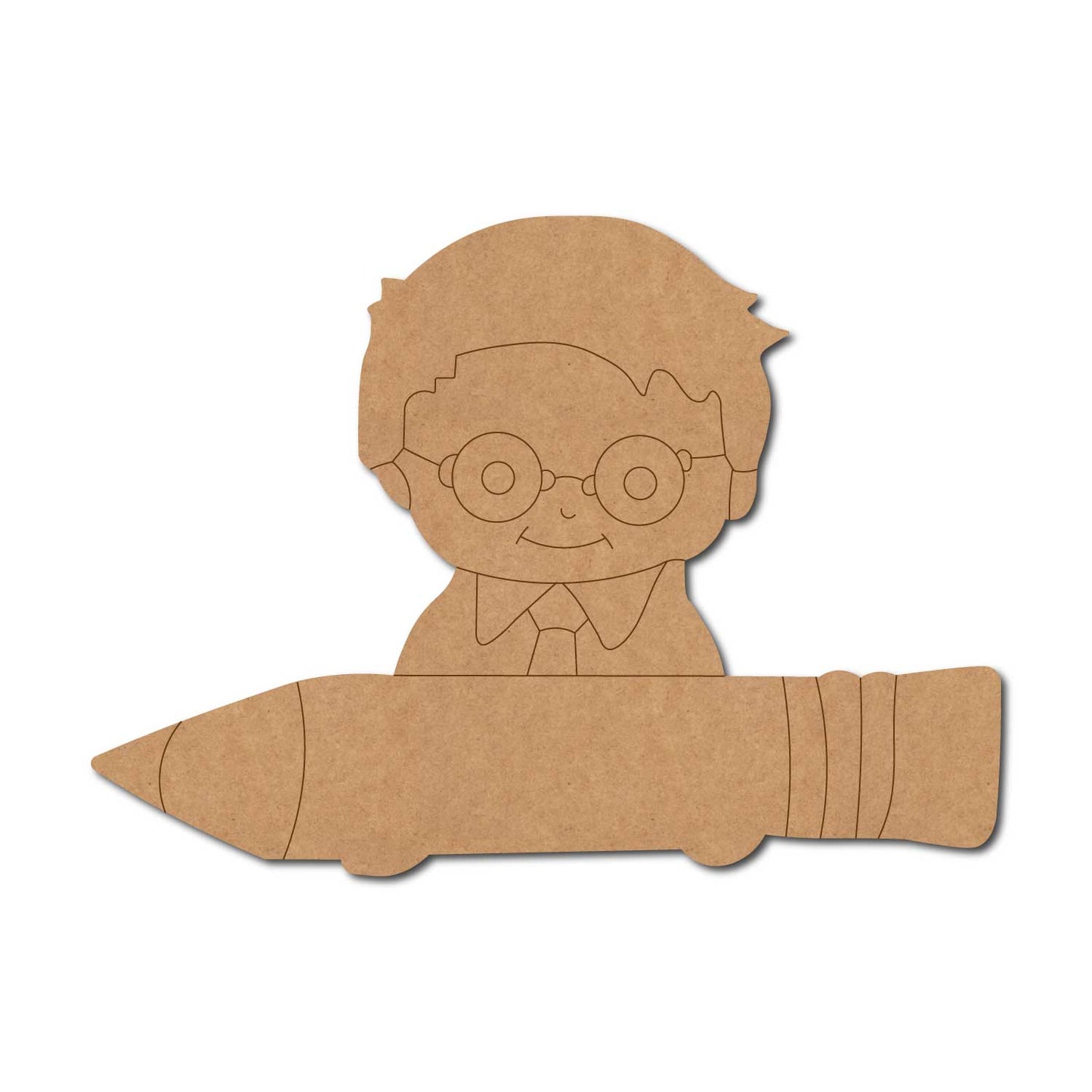 Boy With Pencil Pre Marked MDF Design 1