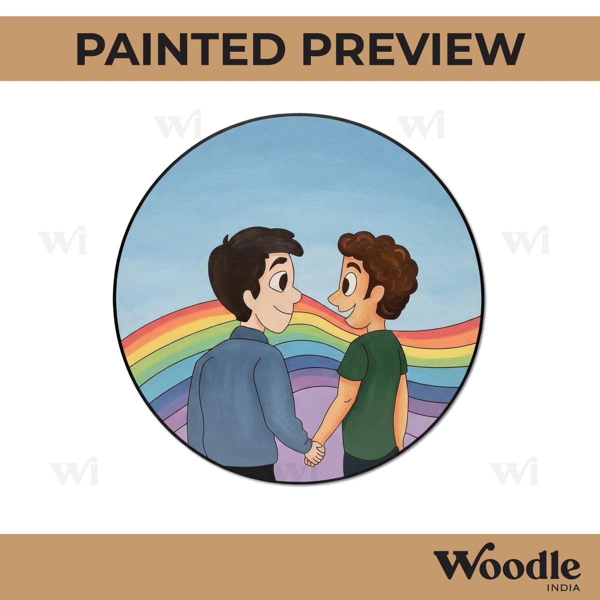 Boys LGBTQ+ Pre Marked Round MDF Design 1