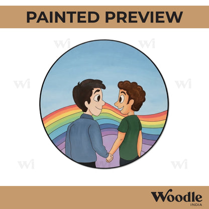 Boys LGBTQ+ Pre Marked Round MDF Design 1