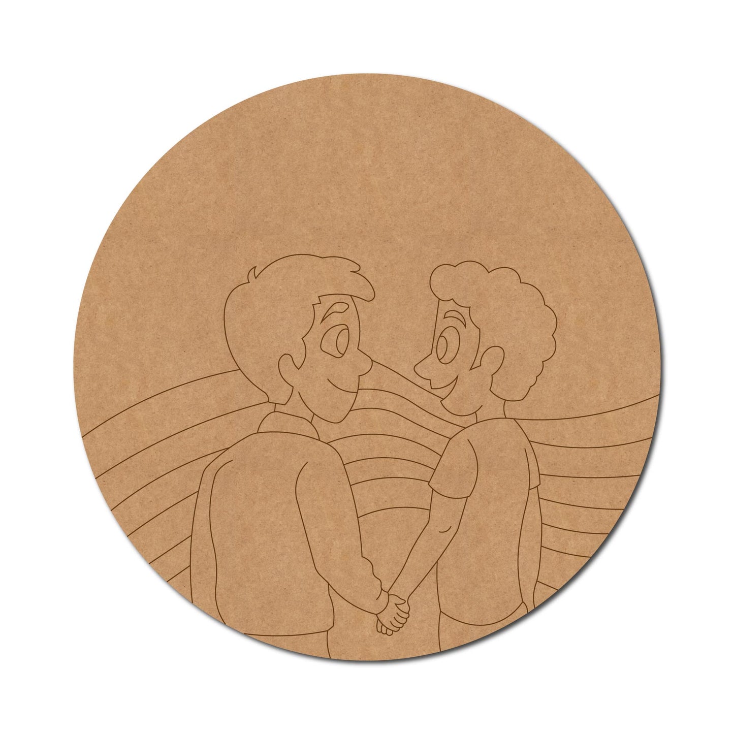 Boys LGBTQ+ Pre Marked Round MDF Design 1