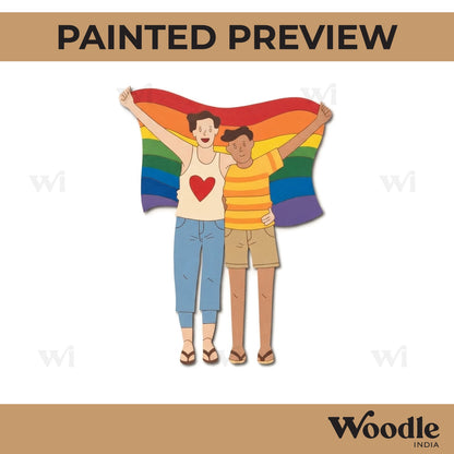 Boys With Pride Flag LGBTQ+ Pre Marked MDF Design 1