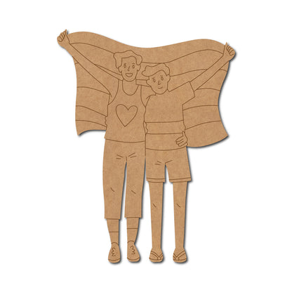 Boys With Pride Flag LGBTQ+ Pre Marked MDF Design 1
