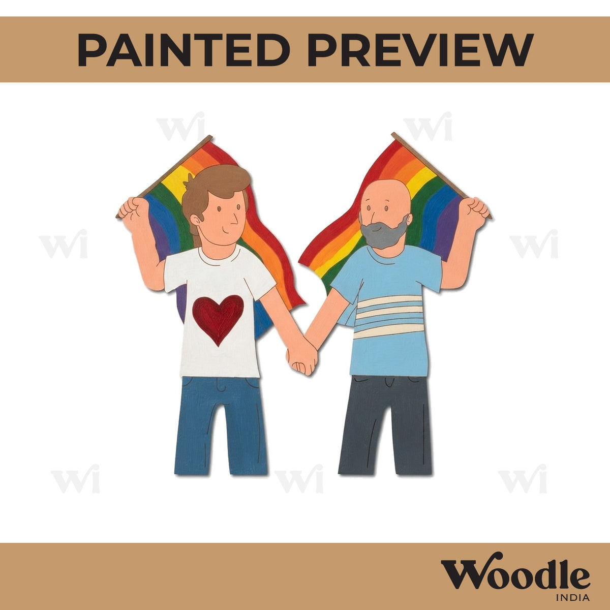 Boys With Pride Flag LGBTQ+ Pre Marked MDF Design 2
