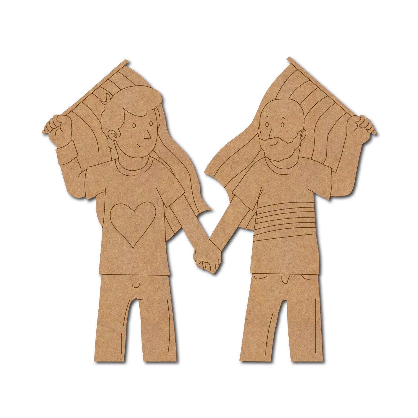 Boys With Pride Flag LGBTQ+ Pre Marked MDF Design 2