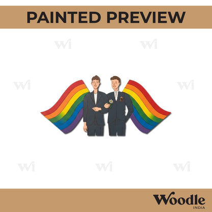 Boys With Pride Flag LGBTQ+ Pre Marked MDF Design 3