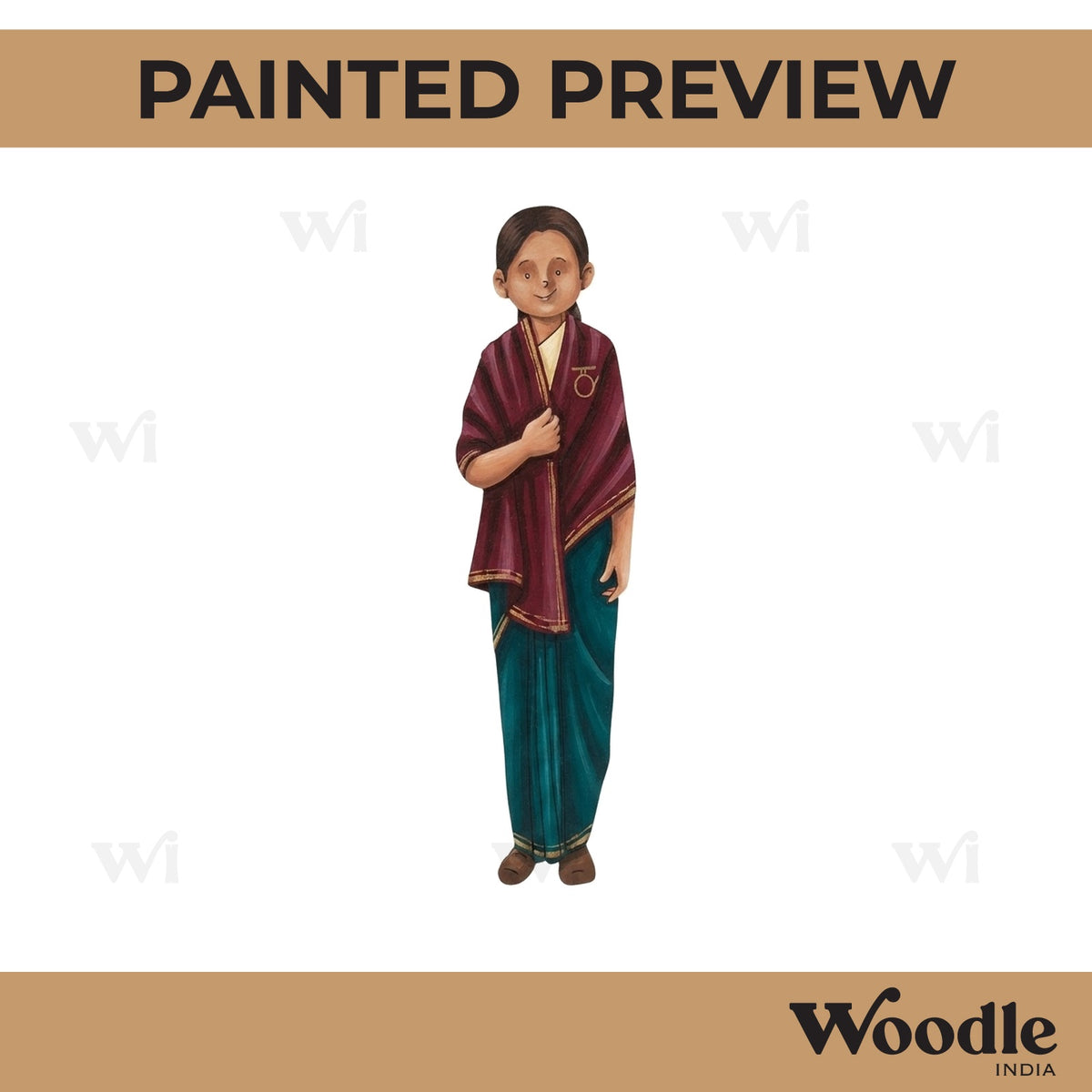 Brahma Kumari Woman Pre Marked MDF Design 1