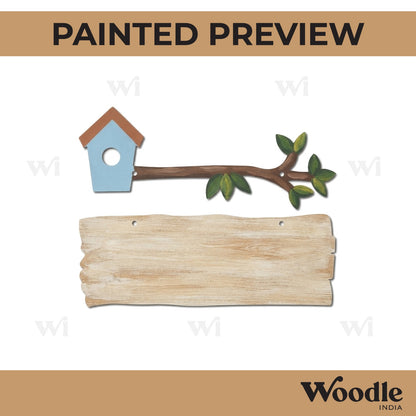 Branch Home With Plank Cutout MDF Design 1