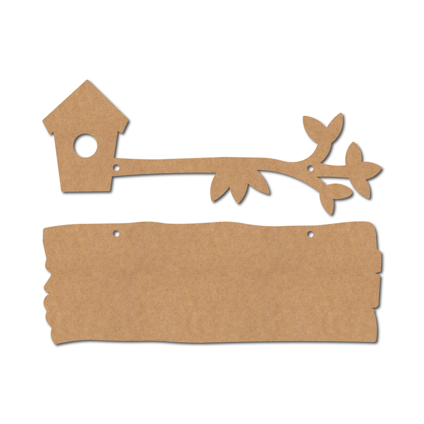Branch Home With Plank Cutout MDF Design 1