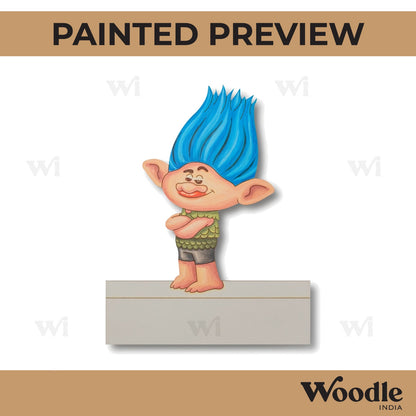 Branch Trolls Cartoon Nameplate Pre Marked MDF Design 1