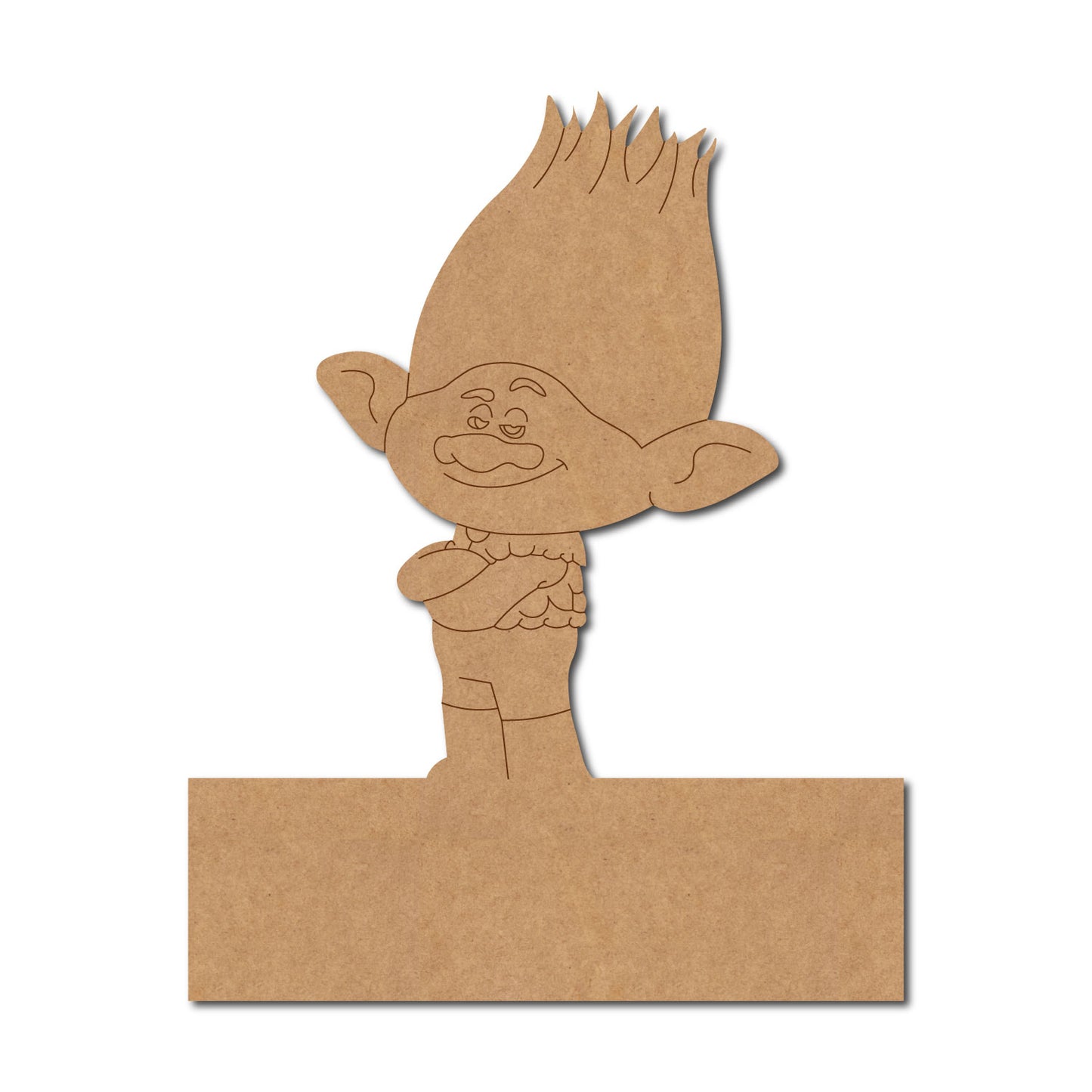 Branch Trolls Cartoon Nameplate Pre Marked MDF Design 1