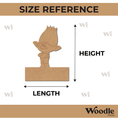 Branch Trolls Cartoon Nameplate Pre Marked MDF Design 1