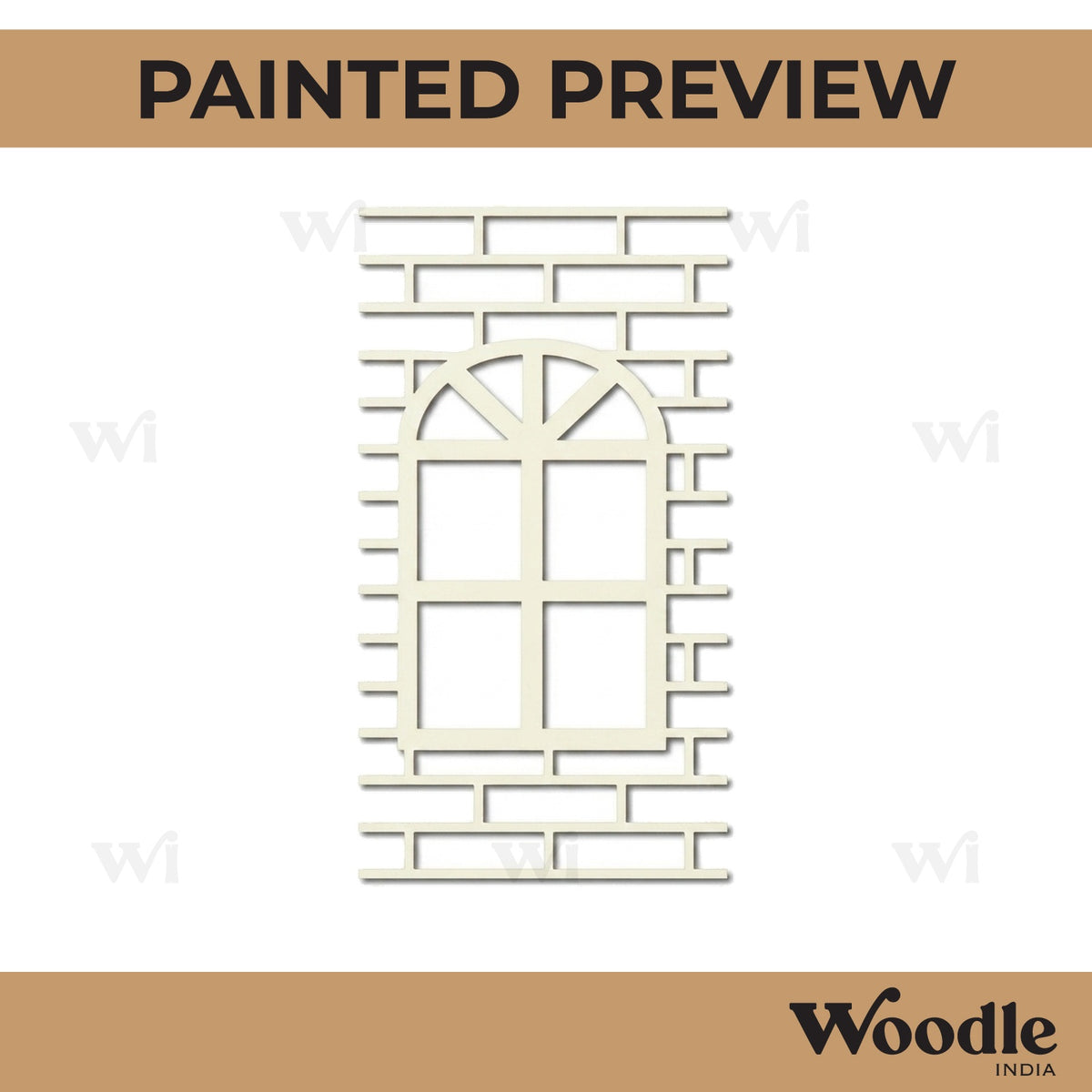 Bricks Window Cutout MDF Design 1