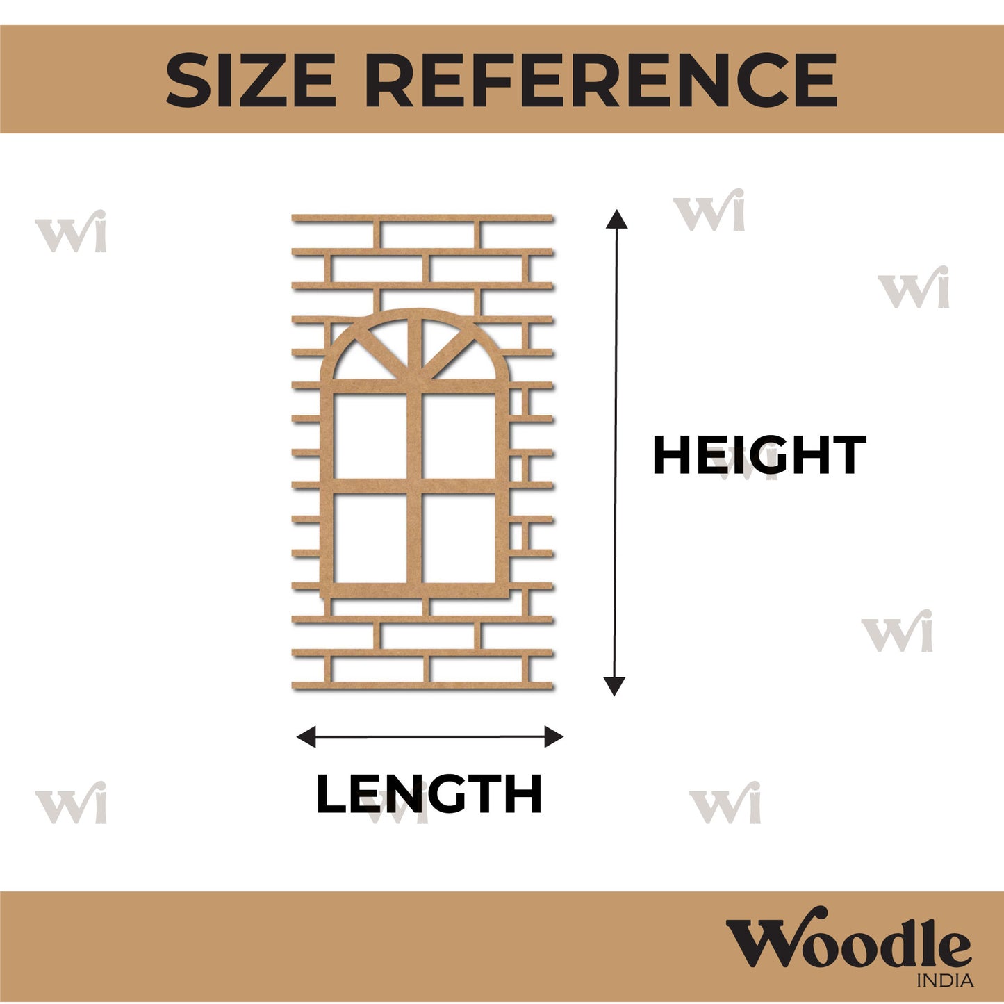 Bricks Window Cutout MDF Design 1