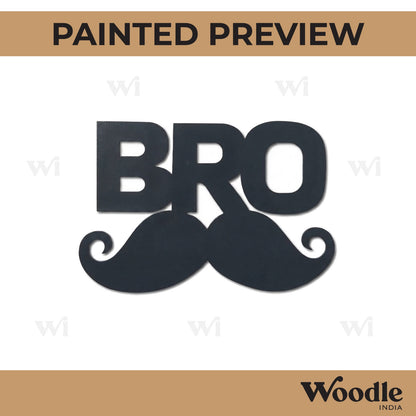 Bro Moustache Cutout MDF Design 1