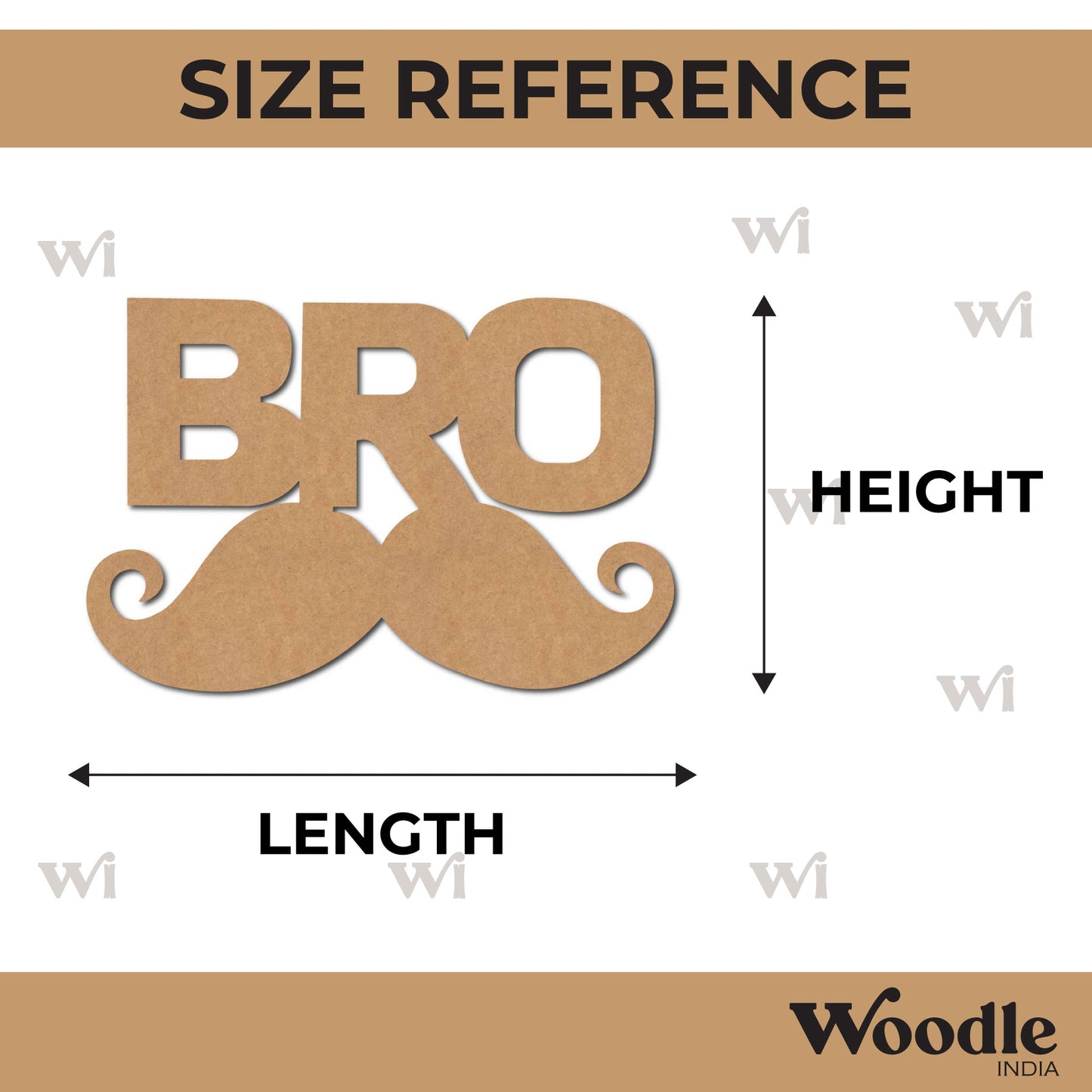 Bro Moustache Cutout MDF Design 1