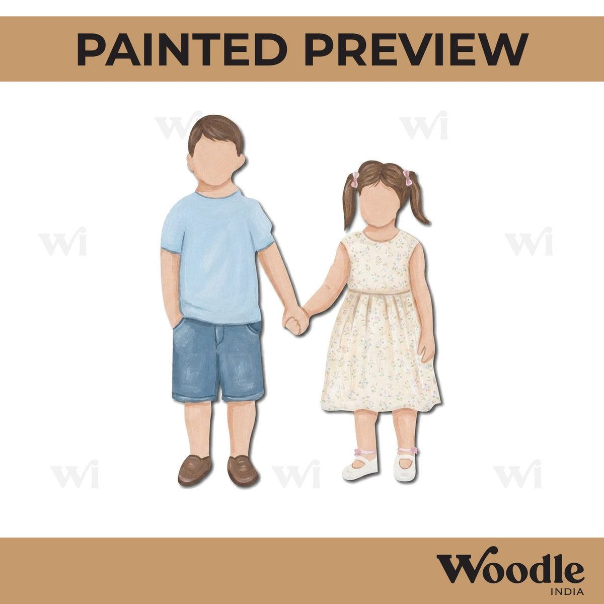 Brother Sister Cutout MDF Design 1