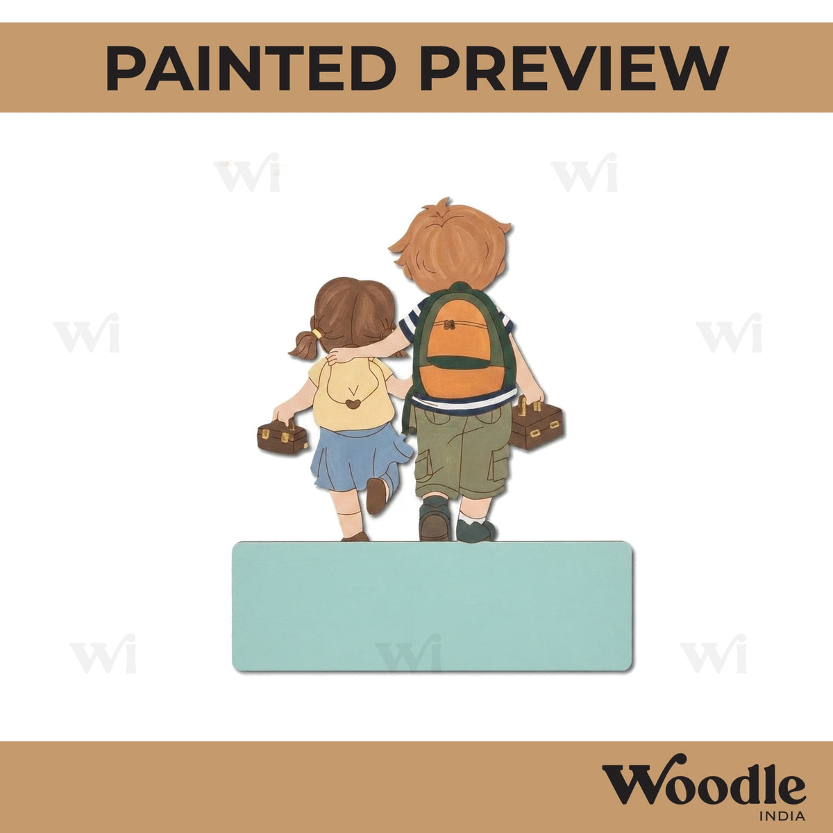 Brother Sister Nameplate Pre Marked MDF Design 1