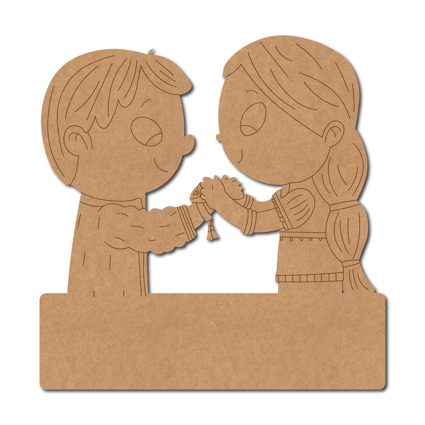 Brother Sister Raksha Bandhan Nameplate Pre Marked MDF Design 1