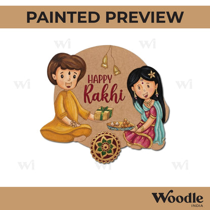 Brother Sister Raksha Bandhan Pre Marked MDF Design 13