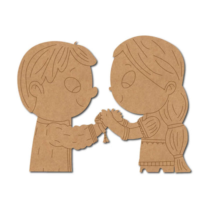 Brother Sister Raksha Bandhan Pre Marked MDF Design 16