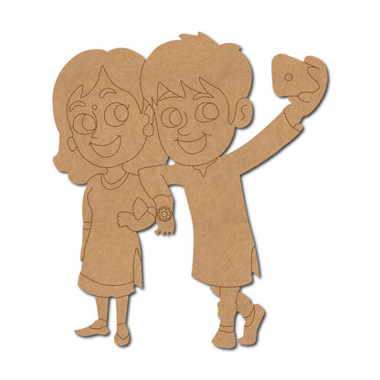Brother Sister Raksha Bandhan Pre Marked MDF Design 17
