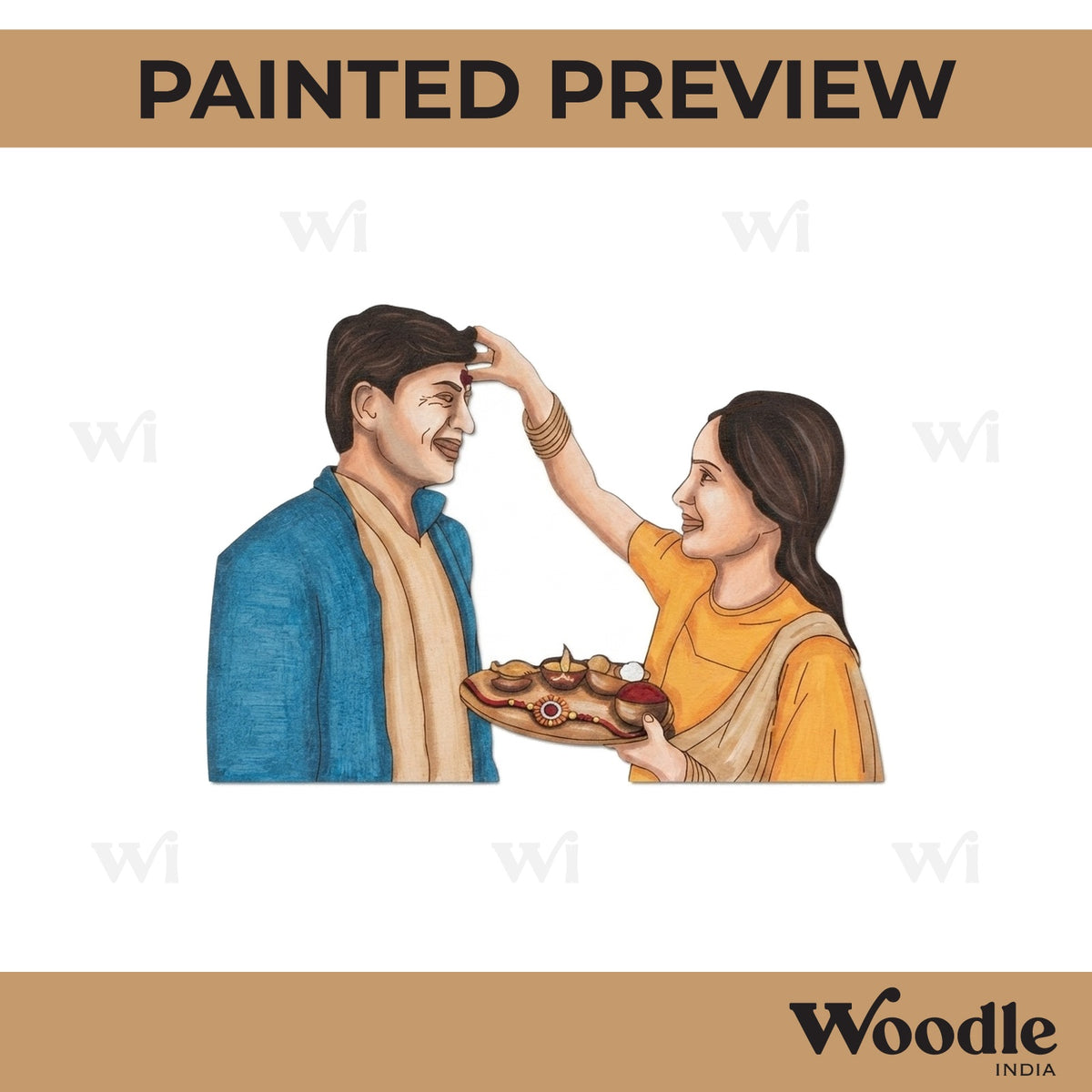 Brother Sister Raksha Bandhan Pre Marked MDF Design 2