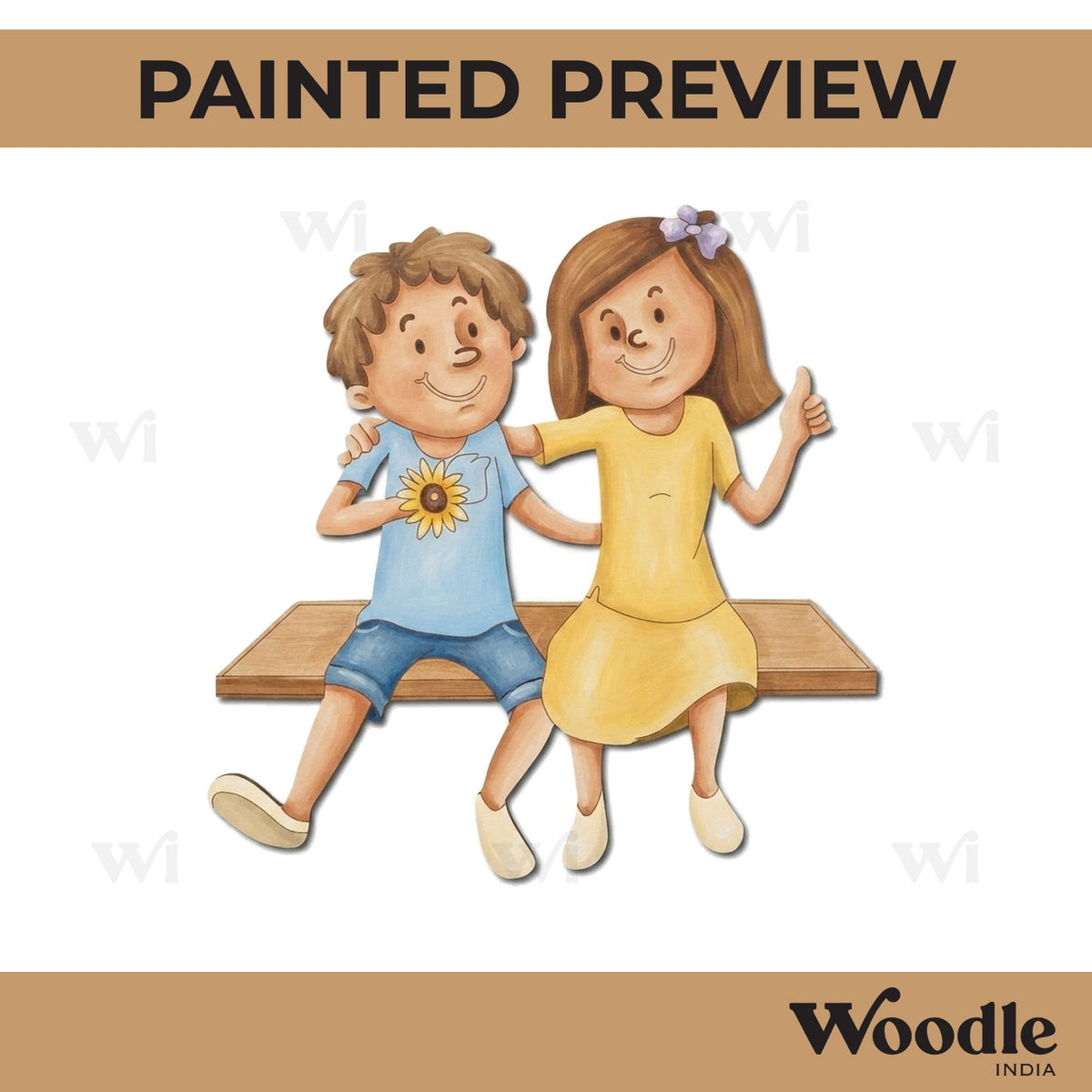 Brother Sister Raksha Bandhan Pre Marked MDF Design 3