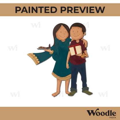 Brother Sister Raksha Bandhan Pre Marked MDF Design 8