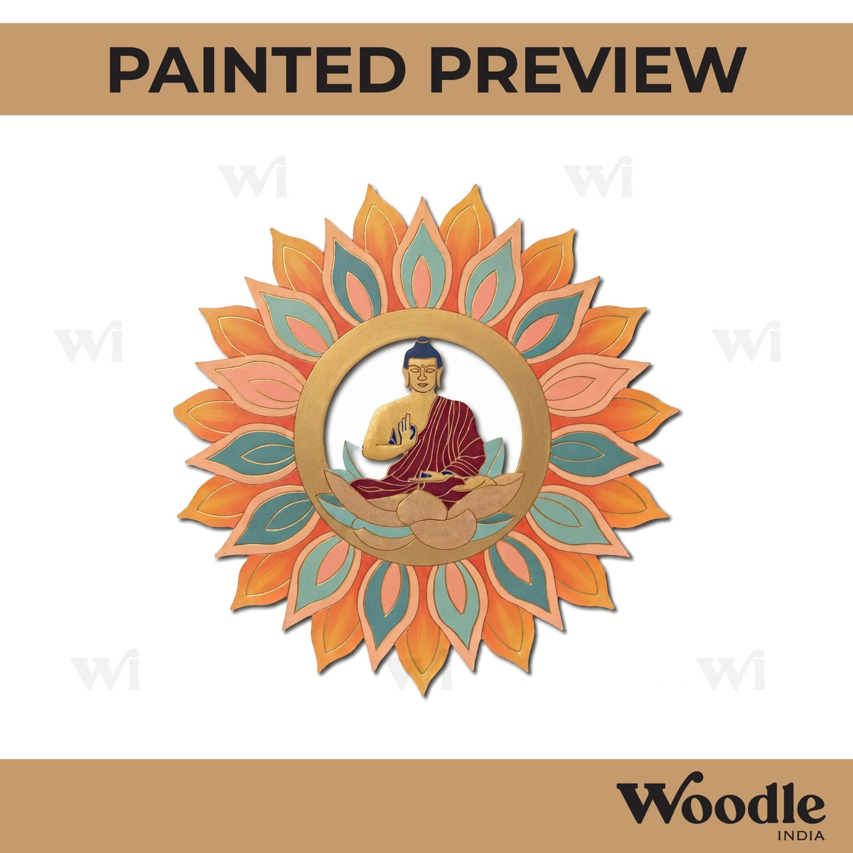 Buddha Floral Mandala Pre Marked MDF Design 1