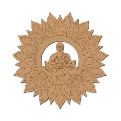 Buddha Floral Mandala Pre Marked MDF Design 1