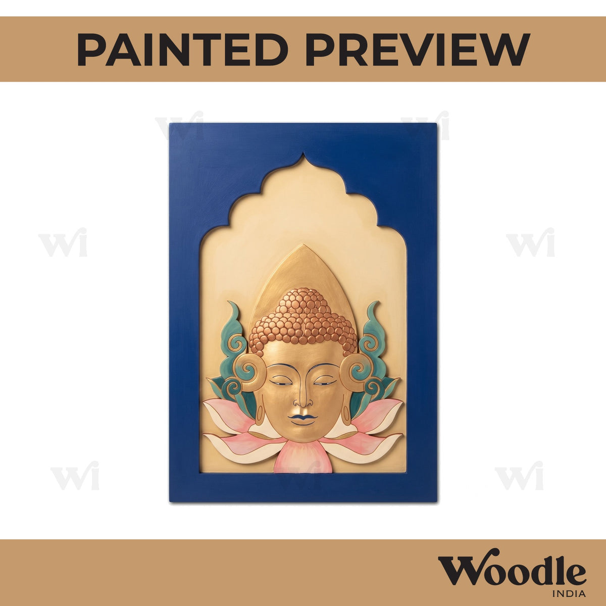 Buddha Lotus Jharokha Pre Marked MDF Design 1