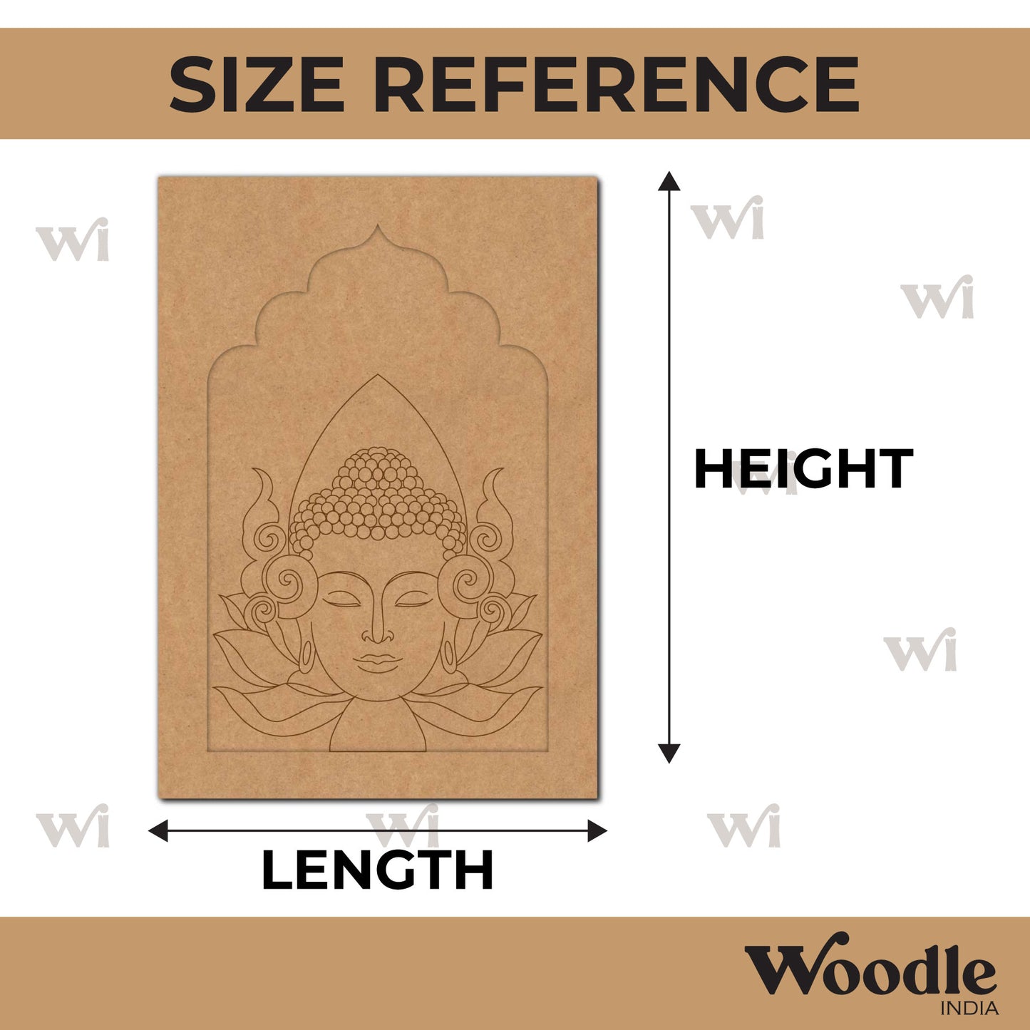 Buddha Lotus Jharokha Pre Marked MDF Design 1