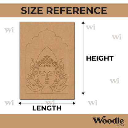 Buddha Lotus Jharokha Pre Marked MDF Design 1