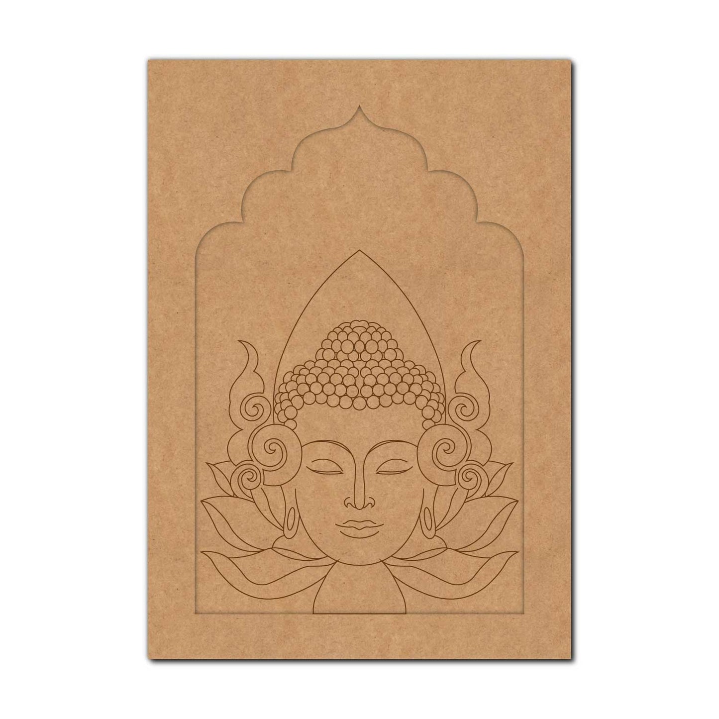 Buddha Lotus Jharokha Pre Marked MDF Design 1